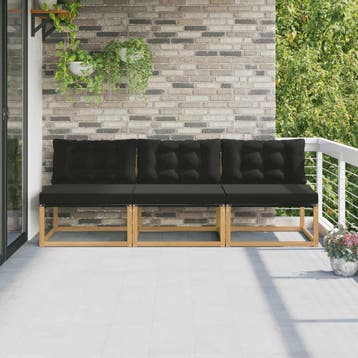 vidaXL Buiten Midden Sofa Massief Acaciahout Wit, Verzenden, Nieuw