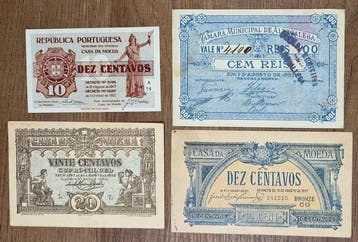 Portugal. - 4 banknotes - Various Dates (Zonder