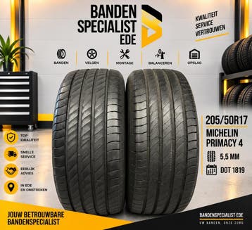 205/50/17 MICHELIN PRIMACY 4 5,5MM 2 STUKS €140,- (1819), Ophalen, Gebruikt, 17 inch, 205 mm