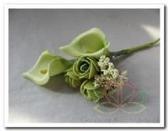 Corsage calla - miniroos pick groen /s voor bruiloft en, Ophalen of Verzenden, Nieuw