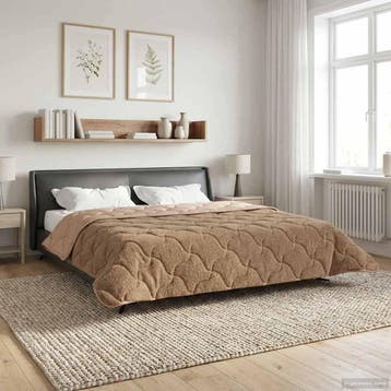 vidaXL Winter Dekbed Taupe 220 x 240 cm Microfiber en Teddy, Verzenden, Nieuw