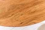 Massief houten eettafel GALAXIE 130 cm rond acacia naturel, Ophalen of Verzenden, Nieuw