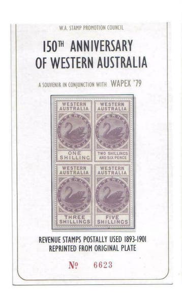 Vel WAPEX 1979. Australië. Blok van vier Shillingzegels, Ophalen of Verzenden, Gestempeld