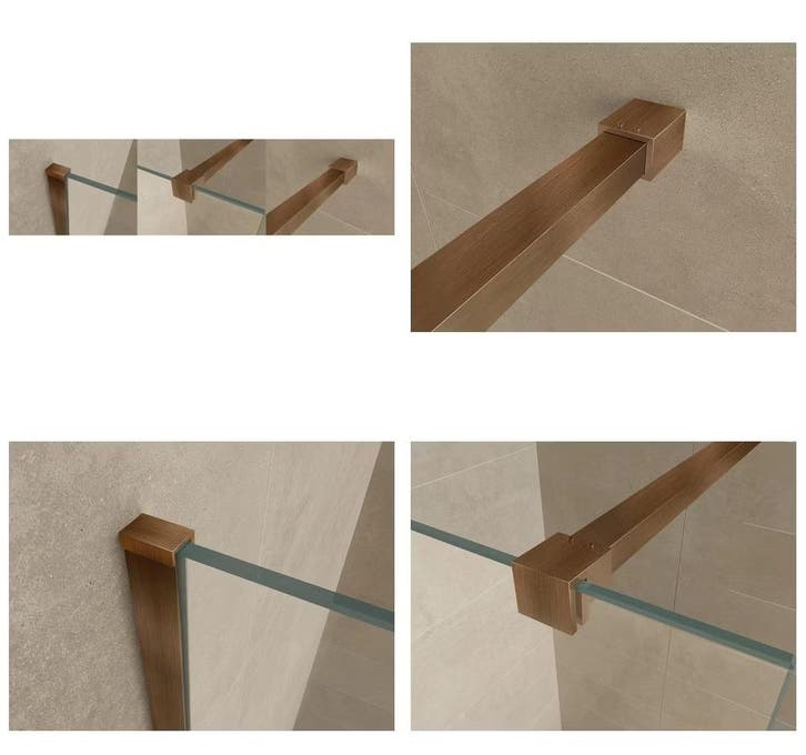 Wiesbaden Slim profielset met stabilisatiestang 120 cm, Doe-het-zelf en Verbouw, Sanitair, Bad, Nieuw, Glas, Ophalen of Verzenden