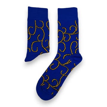 Afrikaanse sokken / Afro sokken - Blauw - Small, Ophalen of Verzenden, Nieuw