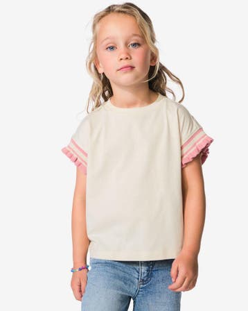 HEMA Kinder T-shirt rib ecru, Verzenden, Nieuw