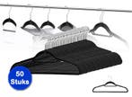 50 Stevige suede kledinghangers - Zwarte kleerhangers, Kleding | Dames, Verzenden, Nieuw
