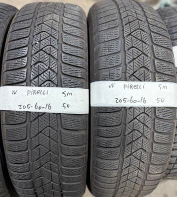 2x 205-60-16 Pirelli Winter 2x 5mm €50 Per Band 205 60 16, Ophalen, Gebruikt, 16 inch, Band(en)