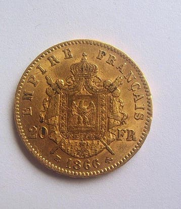Frankrijk. Napoléon III. 20 Francs 1866-BB, Strasbourg