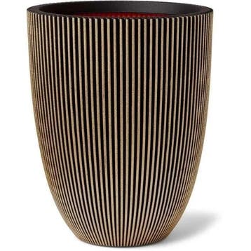 Capi Elegant Vaas Groove 34x46 cm Zwart en goud 445494, Tuin en Terras, Verzenden, Nieuw, Overige typen