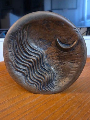 Maurizio Bonora - Figuur - Disco astratto con luna e onde -