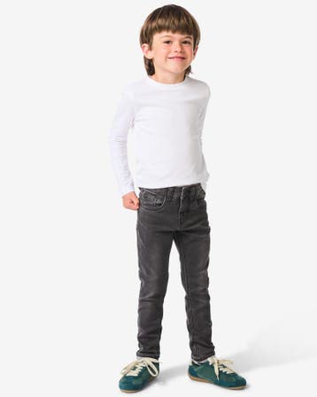 HEMA Kinder broek jogdenim skinny fit zwart, Verzenden, Nieuw