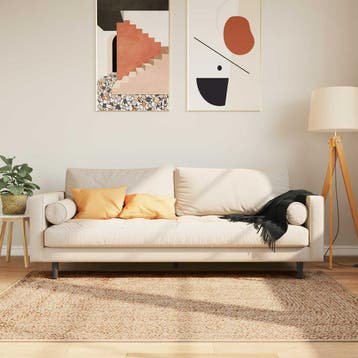 vidaXL Vloerkleedloper MARSA Bruin 120 x 170 cm Polyester en, Verzenden, Nieuw, Geel