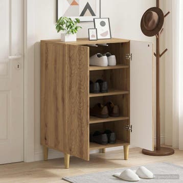 vidaXL Schoenenkast DELFT 59,5 x 39,5 x 90 cm Bewerkt hout, Verzenden, Nieuw