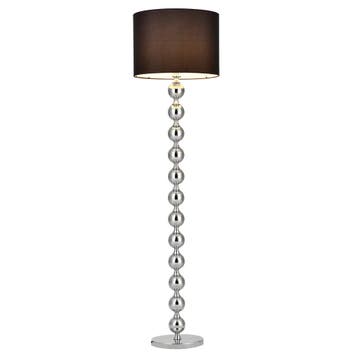 Vloerlamp Dallas staande lamp 155 cm E27 chroom en zwart, Huis en Inrichting, Verzenden, Nieuw