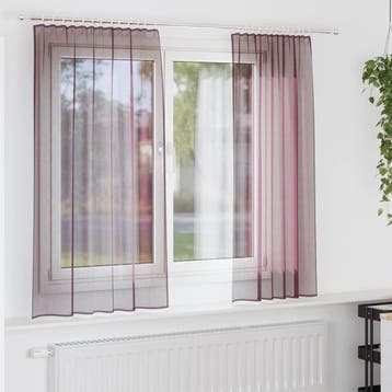 vidaXL Gordijnen voile met roedezakken 2 st paars, Verzenden, Nieuw, Paars
