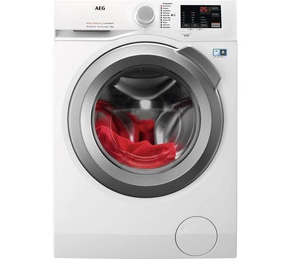 AEG L7fee842r - Wasmachine - 8 kg - 1400 tpm - ProSteam &, Witgoed en Apparatuur, Wasmachines, Zo goed als nieuw, Voorlader, 85 tot 90 cm
