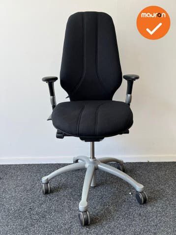 RH Logic 400 - zwarte stoffering  - Grijs voetkruis, Werkplek, Ophalen of Verzenden, Gebruikt, Stoel