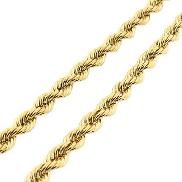 Gouden gedraaide schakelketting | 60 cm, Sieraden, Tassen en Uiterlijk, Kettingen, Ophalen of Verzenden, Gebruikt, Goud, Goud