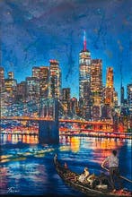 Joaquim Falco - GÓNDOLA IN NEW YORK XXL Hand painted, Antiek en Kunst