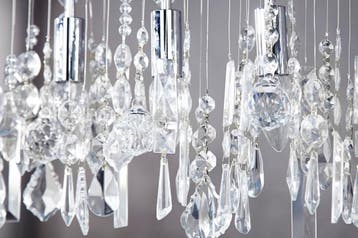 Hanglamp DIAMONDS 120cm 9 vlammen zilver - 124, Ophalen of Verzenden, Nieuw