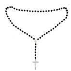 Fako Bijoux - Ketting - Rozenkrans - Glas - Zwart - 8mm, Verzenden, Nieuw