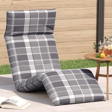 vidaXL Opvouwbare ligstoel Grijs Geruit Patroon 175x54x8,5, Verzenden, Nieuw