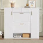 Moderne witte schoenenkast met lades en deuren 120×24×107, Verzenden, Nieuw