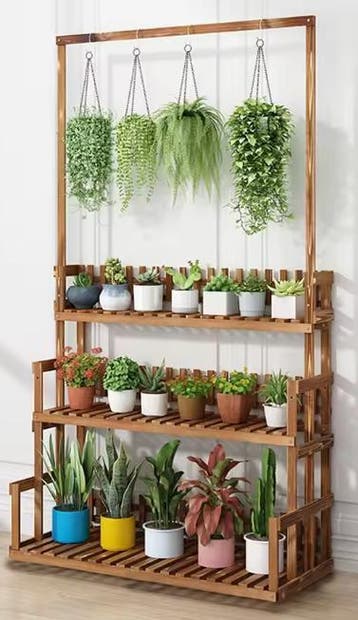 Houten Hangend Bloemenrek 3 Laags - Geschikt voor Binnen, Verzenden, Nieuw