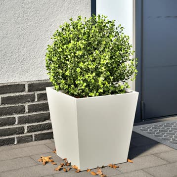 vidaXL Plantenbak 40x40x40 cm staal wit, Verzenden, Minder dan 60 cm, Nieuw, Metaal