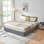 Tweepersoonsbed Nola met matras linnen 200x160 cm grijs [en., Verzenden, Nieuw