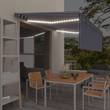 vidaXL Luifel met rolgordijn, LED en windsensor 4,5x3 m, Tuin en Terras, Zonneschermen, Verzenden, Nieuw