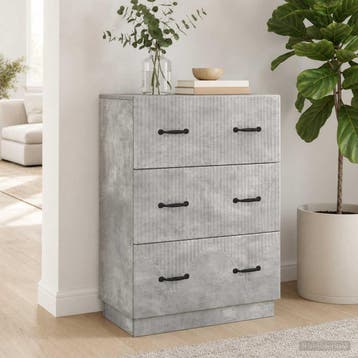 vidaXL Ladenkast Betongrijs 66 x 34,5 x 87 cm Bewerkt hout, Verzenden, Nieuw