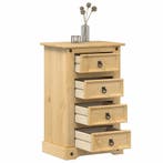 vidaXL Nachtkastje Corona 53x39x84 cm massief grenenhout, Verzenden, Nieuw, Hout