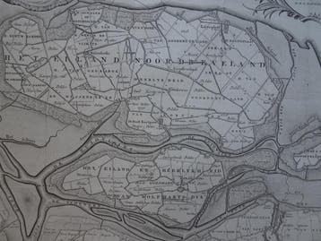 gravure kaart Noord beveland Wolphaartsdijk Hattinga, Tirion, Antiek en Kunst, Kunst | Etsen en Gravures, Verzenden, Cartografie