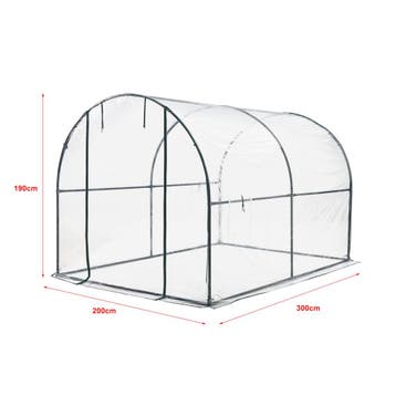 [en.casa] Tuinkas Grünwald 200x300x190 cm transparant, Verzenden, Nieuw