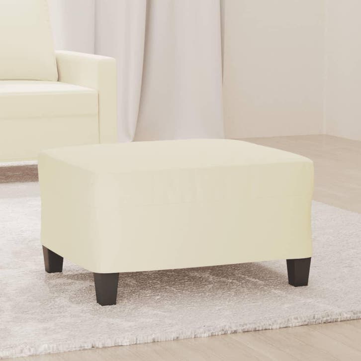 vidaXL Voetenbank 70x55x41 cm kunstleer crèmekleurig, Huis en Inrichting, Banken | Voetenbanken en Poefen, Nieuw, Verzenden
