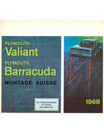 1968 PLYMOUTH VALIANT | BARRACUDA BROCHURE DUITS, Nieuw, Author