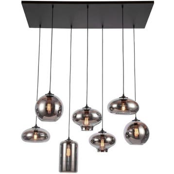 Ava Hanglamp Smoke Glas 7-Licht, Verzenden, Nieuw