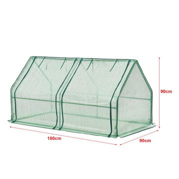 [en.casa] Tuinkas Nissewaard kweekkas 180x90x90 cm groen, Verzenden, Nieuw