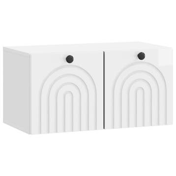 vidaXL Wandbeugel TV-kast Hoogglans Wit 59,5 x 31 x 30 cm, Minder dan 50 cm, Verzenden, Nieuw, Minder dan 100 cm