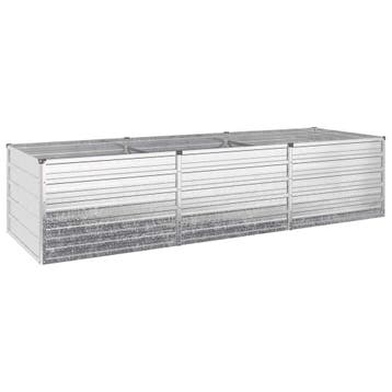 vidaXL Verhoogd Tuinbed Zilverkleurig 240 x 80 x 55 cm, Verzenden, Nieuw, Metaal, 60 tot 100 cm
