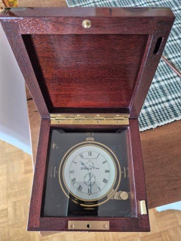 Tweedaagse scheepschronometer - Hout, Messing - 1980-1990