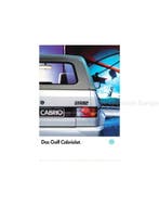1989 VOLKSWAGEN GOLF CABRIOLET BROCHURE DUITS, Nieuw, Volkswagen, Author