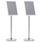 vidaXL Posterstandaards 2 pcs Zilver 32.7 x 24 x 108 cm, Huis en Inrichting, Kasten | Vitrinekasten, Verzenden, Nieuw