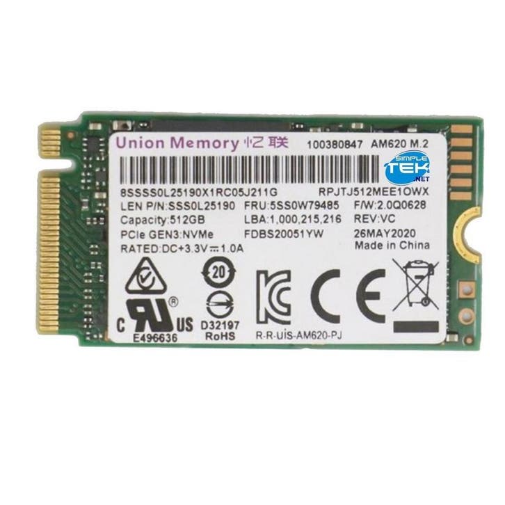 Union Memory AM620 512GB PCIe Gen3 x4 NVMe 1.3 M.2 2242 SSD, Computers en Software, Harde schijven, Nieuw, Ophalen of Verzenden