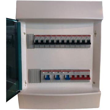 ABB groepenkast IP41 11 groepen, 3 aardlekschakelaars, 1, Ophalen of Verzenden, Nieuw