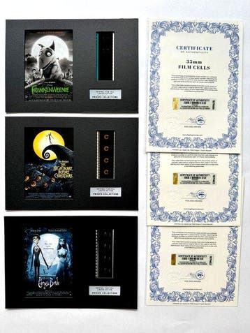 Tim Burton – Rare Set of 3 Mounted 35mm Film Cells –, Verzamelen, Nieuw
