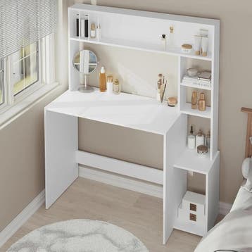Scandinavisch Bureau met 5 Planken en Boekenkast - Stijlvol, Verzenden, Nieuw