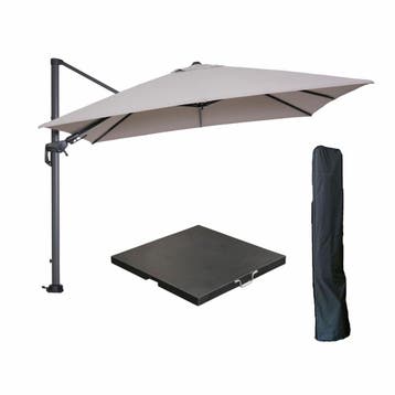 Garden Impressions Hawaii zweefparasol 300x300 cm carbon, Verzenden, Nieuw